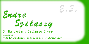 endre szilassy business card